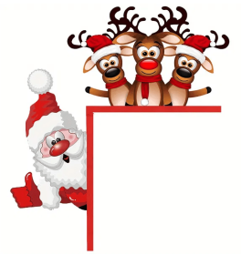 1pc Santa and Reindeer Christmas Door Corner Sign - Wooden Sculpture for Living Room, Bedroom, Office, and Outdoor Indoor Decoration