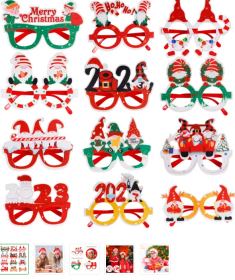 12 Styles Christmas Party Glasses Frames Christmas Decoration Eyeglasses Frame