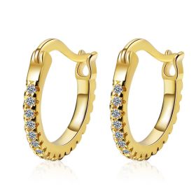 Women's Hoop Earrings Hypoallergenic Cubic Zirconia Round Hoop Hinged Earrings
