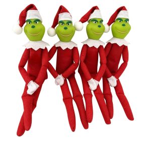Christmas Green Grinch Elf With Red And Green Pvc Pendant