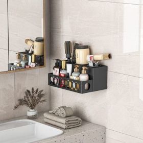 Hair Dryer Storage Rack Bracket Bathroom Finishing Kit - Black
