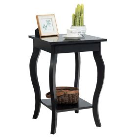 Accent Sofa End Side Table - Black