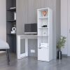 Peterson Computer Desk with 4-Tier Bookcase and 1-Door Cabinet Black