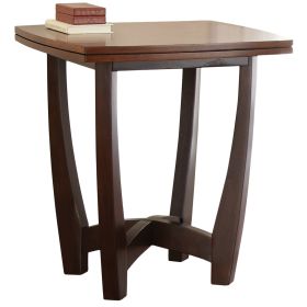 Mid-Century Modern End Table - Sleek Ebony and Cordovan Finish - Form, Function, and Elegance
