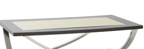 Transitional Cocktail Table - Sweeping Stainless Steel Legs, Antiqued Mirror Top - Classic with a Modern Twist, Statement Piece