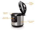 MegaChef 12 Quart Steel Digital Pressure Cooker with 15 Presets and Glass Lid - 71270000658