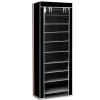 10 Tiers DIY Shoe Cabinet Dustproof Easy Assemble Tidy Shoe Rack Non-Woven Fabric Holding 27 Pair Shoes Brown - Black
