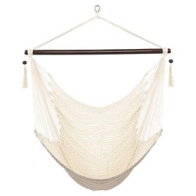 Caribbean Large Hammock Chair Swing Seat Hanging Chair with Tassels Tan  XH