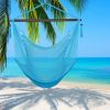 Caribbean Large Hammock Chair Swing Seat Hanging Chair with Tassels Tan  XH - Light Blue