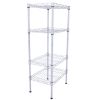 Rectangle Carbon Steel Metal Assembly 4-Shelf Storage Rack Silver Gray RT