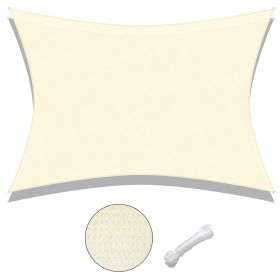 13'x19' Rectangle Sun Shade Sail/ Rice White