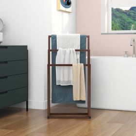 Metal Freestanding Towel Rack 3 Tiers Hand Towel Holder Organizer for Bathroom Accessories RT - Brown
