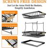 Under sink rack; 2nd floor bathroom; kitchen; pull-out metal shelf storage rack; black - as Pic