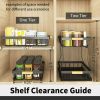 Under sink rack; 2nd floor bathroom; kitchen; pull-out metal shelf storage rack; black - as Pic