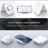 Wireless Charger 3 In 1 Magnetic Foldable Induction Charging Station For IPhone 13 Pro Max 12 11 Samsung AirPods Pro IWatch - White Charger