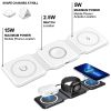 Wireless Charger 3 In 1 Magnetic Foldable Induction Charging Station For IPhone 13 Pro Max 12 11 Samsung AirPods Pro IWatch - White Charger