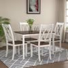 5-Piece Dining Table Set Home Kitchen Table and Chairs Wood Dining Set - Cherry - Solid Wood