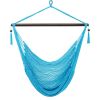Caribbean Large Hammock Chair Swing Seat Hanging Chair with Tassels Tan  XH - Light Blue