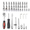 Replaitz 46pcs 1/4-Inch Socket Ratchet Wrench Combo Tools Kit for Auto Repairing 1/4