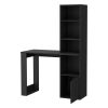 Peterson Computer Desk with 4-Tier Bookcase and 1-Door Cabinet White