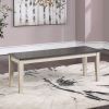 Dining Room Furniture 1pc Bench Only Dual Tone Design Antique White / Gray Solid wood