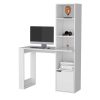 Peterson Computer Desk with 4-Tier Bookcase and 1-Door Cabinet Black