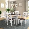 5-Piece Dining Table Set Home Kitchen Table and Chairs Wood Dining Set - Cherry - Solid Wood