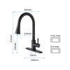 Single Handle High Arc Brushed Nickel Pull out Kitchen Faucet,Single Level Stainless Steel Kitchen Sink Faucets with Pull down Sprayer - Matte Black