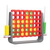 Jumbo 4-to-Score Game Set;  Giant Connect 4 with 42 Rings;  Indoor Outdoor Game Set for Kids and Adults - red+gray+yellow+green