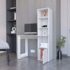 Peterson Computer Desk with 4-Tier Bookcase and 1-Door Cabinet Black