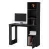 Peterson Computer Desk with 4-Tier Bookcase and 1-Door Cabinet White