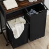 JHX Laundry Basket, Laundry Hamper with Drawer, 2 Laundry Sorter, with 2 Bags, 1 Storage Rack, (Rustic Brown,28.15''L*13''W*35.8''H)