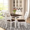 5-Piece Dining Table Set Home Kitchen Table and Chairs Wood Dining Set - Cherry - Solid Wood