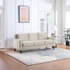 3 Seater Sofa Mid-Century Modern Sofa Velvet Beige