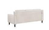 3 Seater Sofa Mid-Century Modern Sofa Velvet Beige