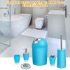 Bathroom Accessories Set 6 Pcs Bathroom Set Ensemble Complete Soap Dispenser Toothbrush Holder - Blue