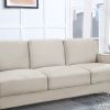 3 Seater Sofa Mid-Century Modern Sofa Velvet Beige