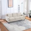 3 Seater Sofa Mid-Century Modern Sofa Velvet Beige