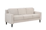 3 Seater Sofa Mid-Century Modern Sofa Velvet Beige