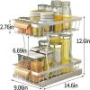 Under the sink Rack 2 Layer Bathroom Kitchen Pull-Out Metal Shelf Organizer White - White