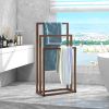 Metal Freestanding Towel Rack 3 Tiers Hand Towel Holder Organizer for Bathroom Accessories RT - Brown