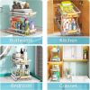 Under the sink Rack 2 Layer Bathroom Kitchen Pull-Out Metal Shelf Organizer White - White