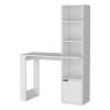 Peterson Computer Desk with 4-Tier Bookcase and 1-Door Cabinet Black