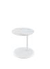 Orbit End Table with Height Adjustable White Marble Textured Top