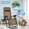 2Packs Zero Gravity Lounge Chair with Dual Side Tray 330lbs Load Foldable Recliner Chair - Brown