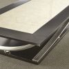 Transitional Cocktail Table - Sweeping Stainless Steel Legs, Antiqued Mirror Top - Classic with a Modern Twist, Statement Piece