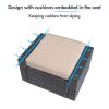 3 Piece Outdoor Ottomans with Glass Coffee Table - as Pic