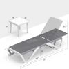 Patio Chaise Lounge Adjustable Aluminum Pool Lounge Chairs with Arm All Weather Pool Chairs for Outside,in-Pool,Lawn (Gray Lounge W/Table) - as Pic