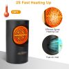 300W Portable Electric Heater Mini Heating Unit Fan Portable Floor Desktop Air Fan Heater - Black