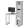 Peterson Computer Desk with 4-Tier Bookcase and 1-Door Cabinet Black